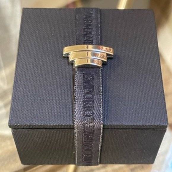 Emporio Armani Starburst Gunmetal Clip On Earrings - Picture 5 of 5